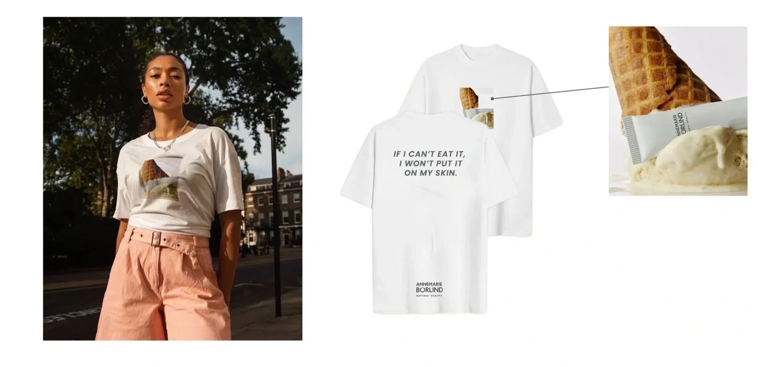 Börlind T-shirt concept, campaign portrait and artwork detail