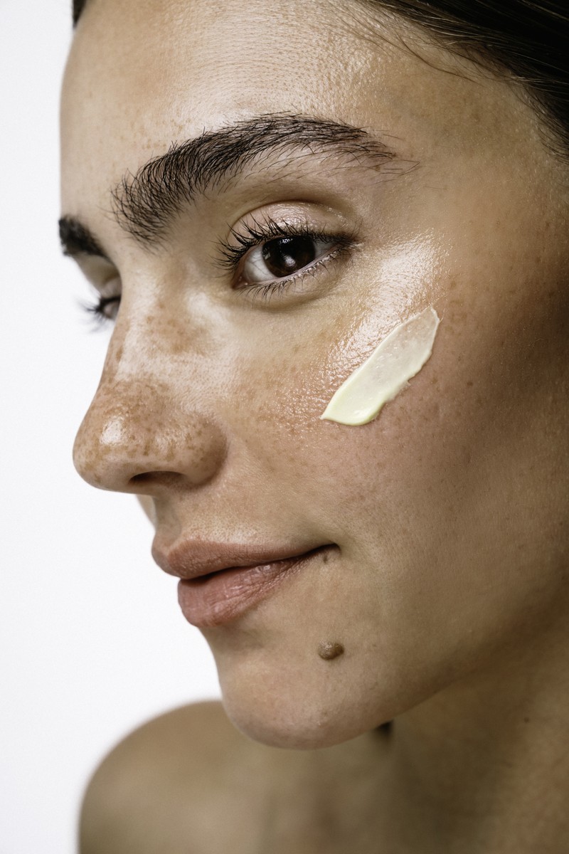 Skin portrait with cream